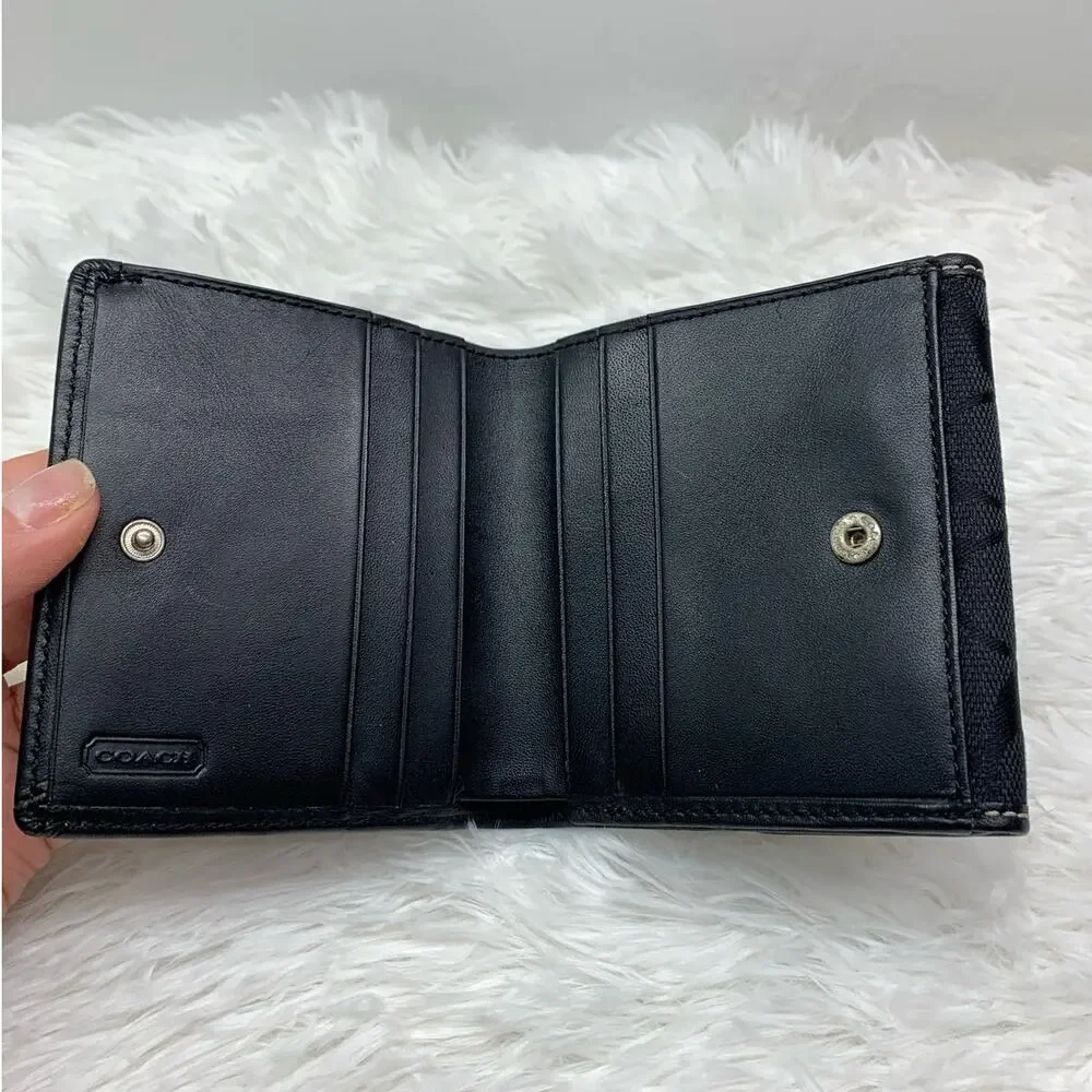 y2k COACH Leatherware Signature Canvas Medium Wallet - Picture 5 of 12